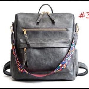 New without tags, Grey leather backpack